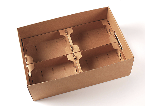 Caja de cartón con tapa para verduras