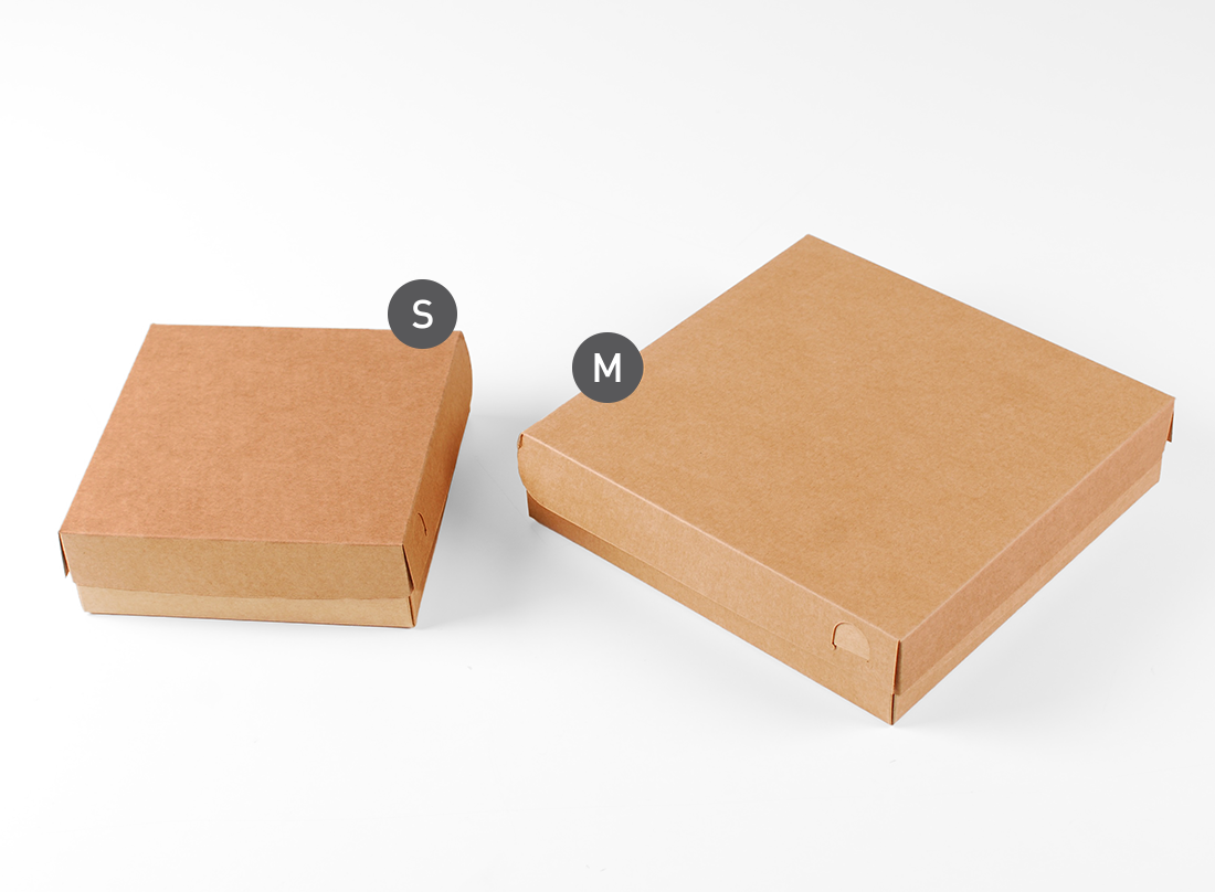 Caja cuadrada de cartón para sushi