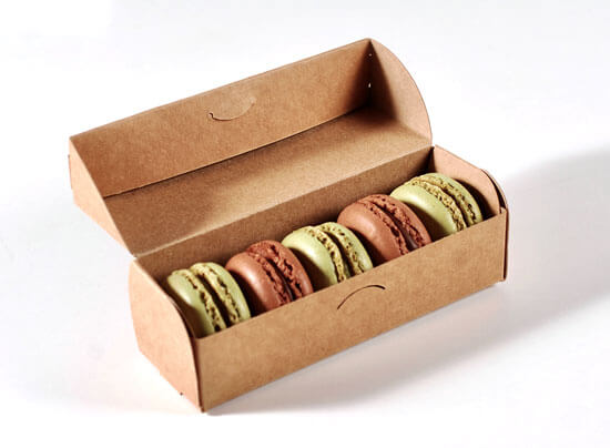 Caja para macarons alargada con tapa