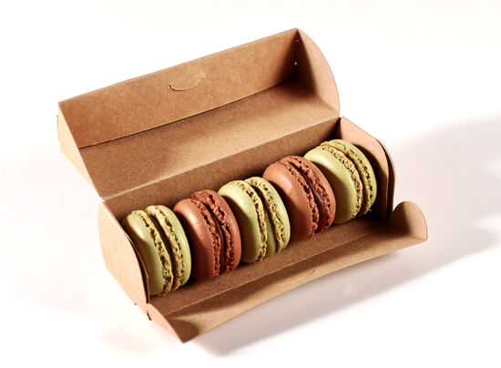 Caja para macarons alargada con tapa